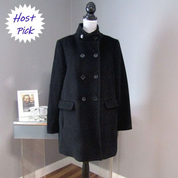 Talbots Wool Alpaca Blend Double Breasted Coat 12